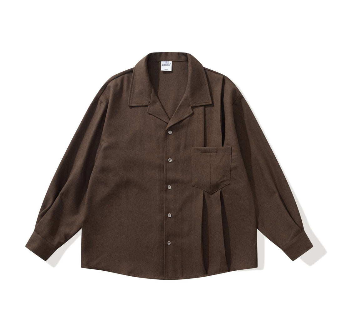 Unisex Oversized Skjorta Jacka med Open Notch Krage och Bröstficka