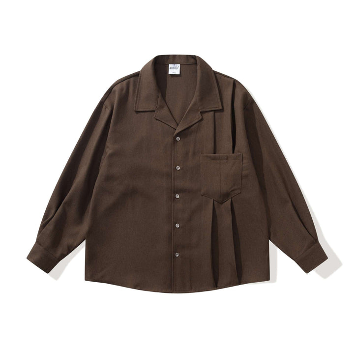 Unisex Oversized Skjorta Jacka med Open Notch Krage och Bröstficka