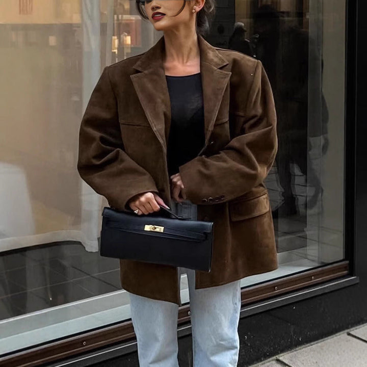 Dam Fashion mockajacka med elegant detaljer