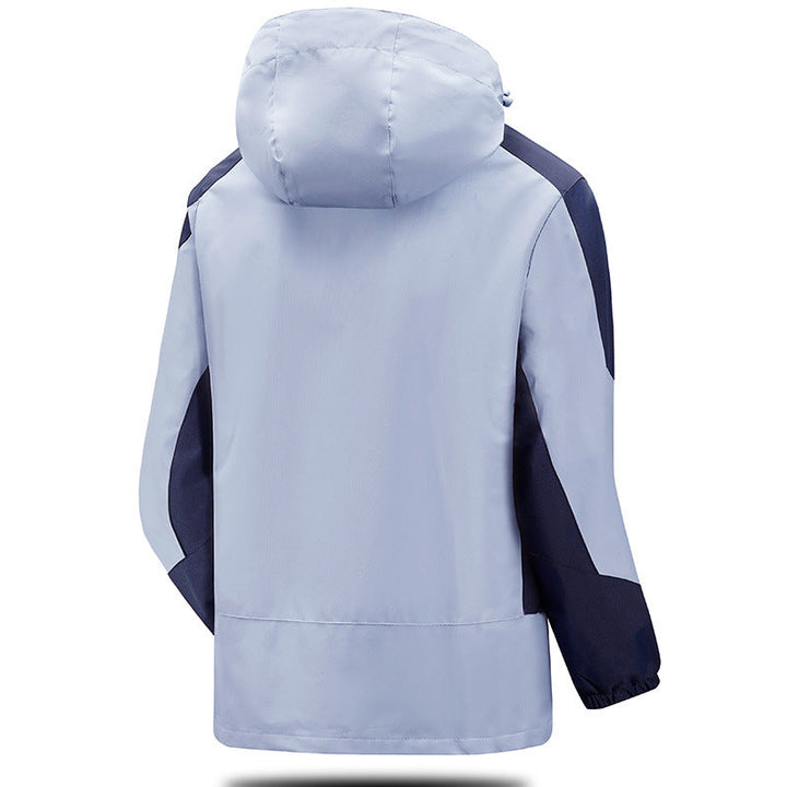 Herr Water- och Vindskyddande Softshell Utomhus Jacka med Justerbar Huva och Zippered Fickor