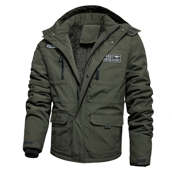 Herr Vattenavvisande Utility Parka med Teddyfoder, Huva, och Multifunction Fickor