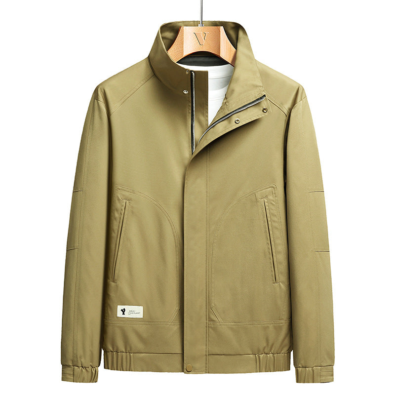 Herr Lätt Softshell Övergång Jacka i Utility Minimal Stil med High-Standing Krage och Dold Dragkedja