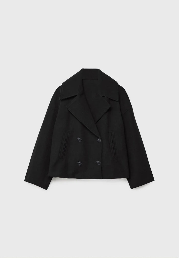 Dam Fashion kort jacka med dubbel knäppning