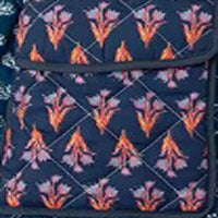 Dam Boho quiltad jacka med patchwork tryck, quiltad foder och påsydda fickor