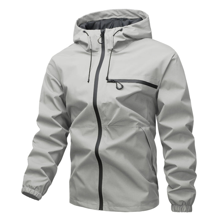 Unisex vattenavvisande softshell Rain jacka med Taped Seams, huva &amp; vattentät Chest ficka
