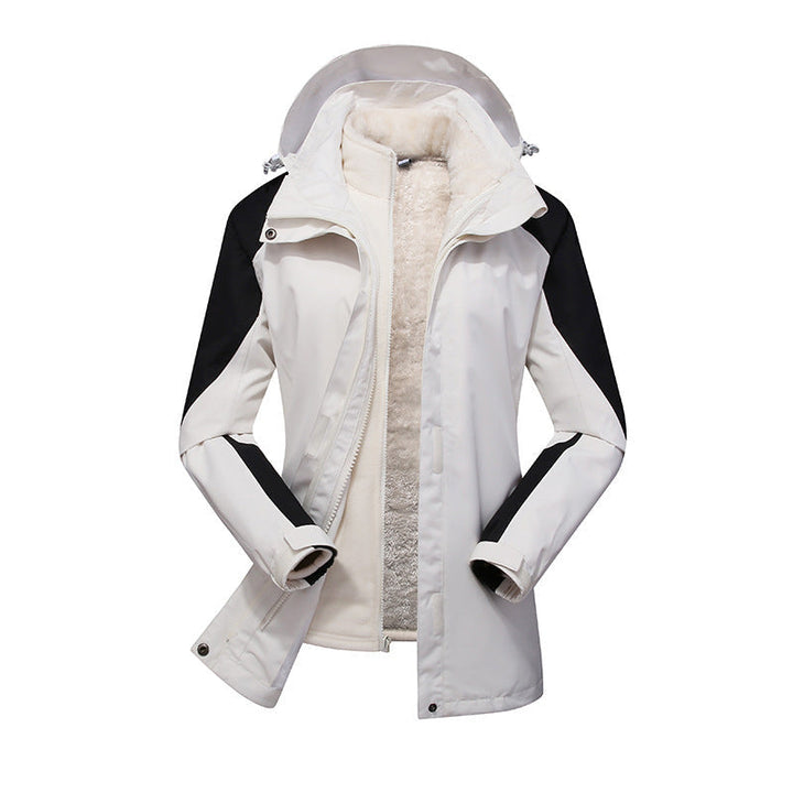 Dam Modular Softshell regn jacka med avtagbar fleece inner jacka och justerbar huva