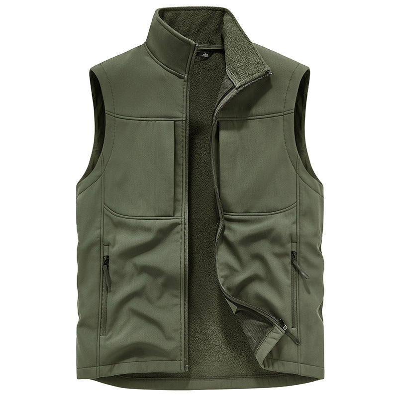 Herr Funktionell Softshell Väst med Fleecefoder och Vindskyddande Membrane