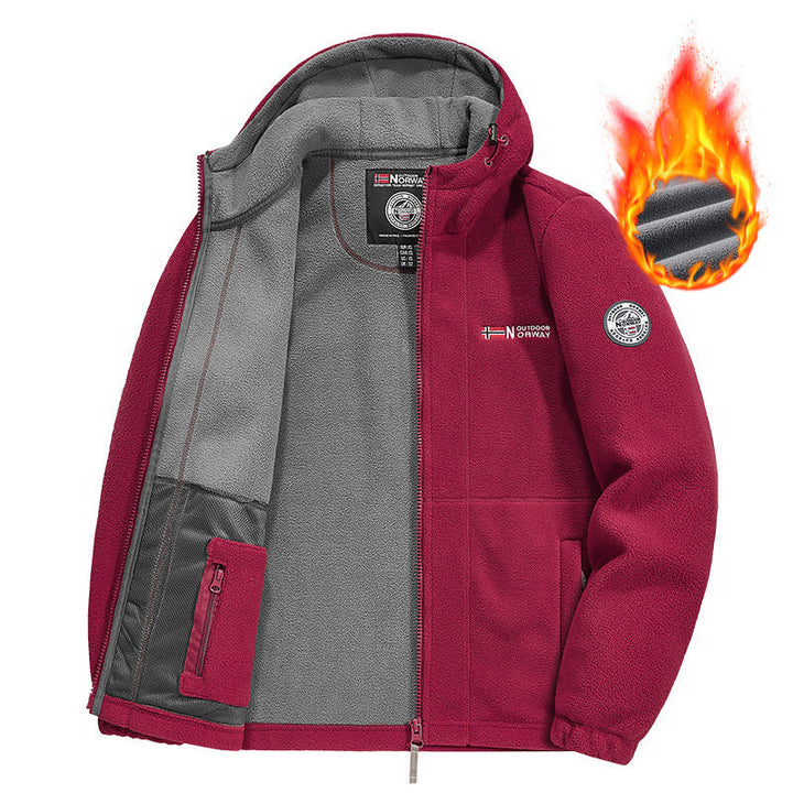Herr Fleece Jacka med Praktisk Krage Protection