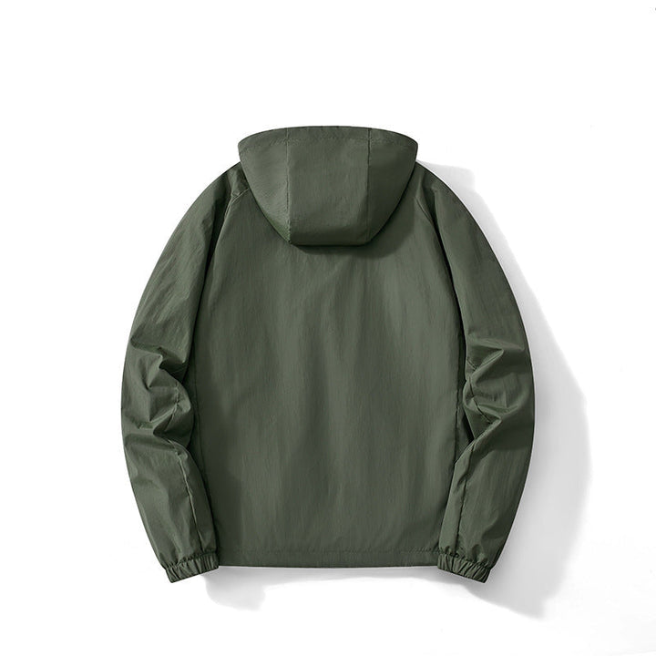 Herr Ultralight med huva Windbreaker med ventilerande meshfoder och dold dragkedja
