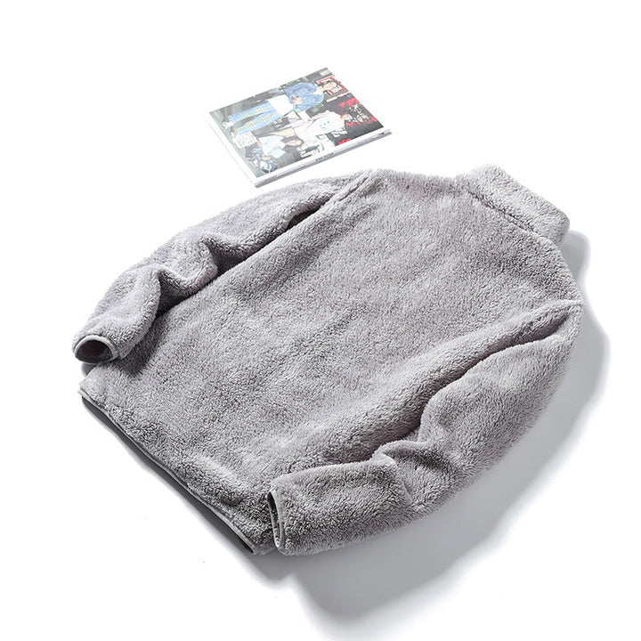 Dam Cozy teddy fleecejacka in oversize stil med ståkrage och dragkedja
