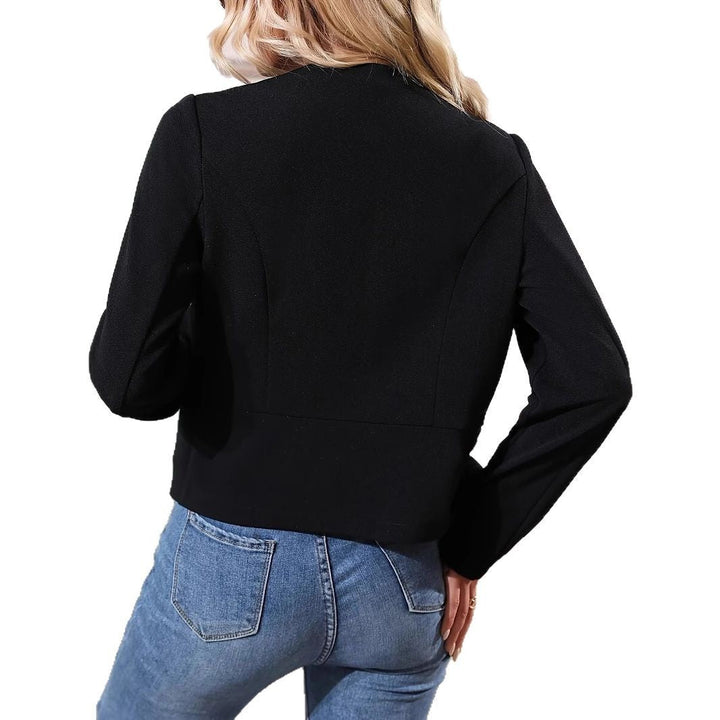 Dam Fin Kort Jacka med Textured Design och Elegant Detaljer