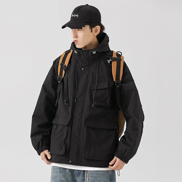 Dam Oversize Utility Övergångsjacka med Huva, Multiple Fickor &amp; Drawstring