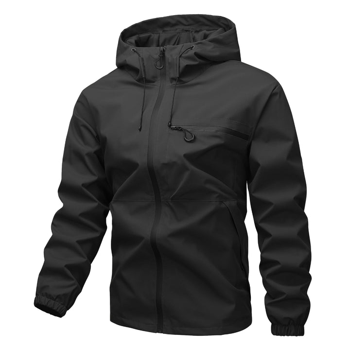 Unisex vattenavvisande softshell Rain jacka med Taped Seams, huva &amp; vattentät Chest ficka