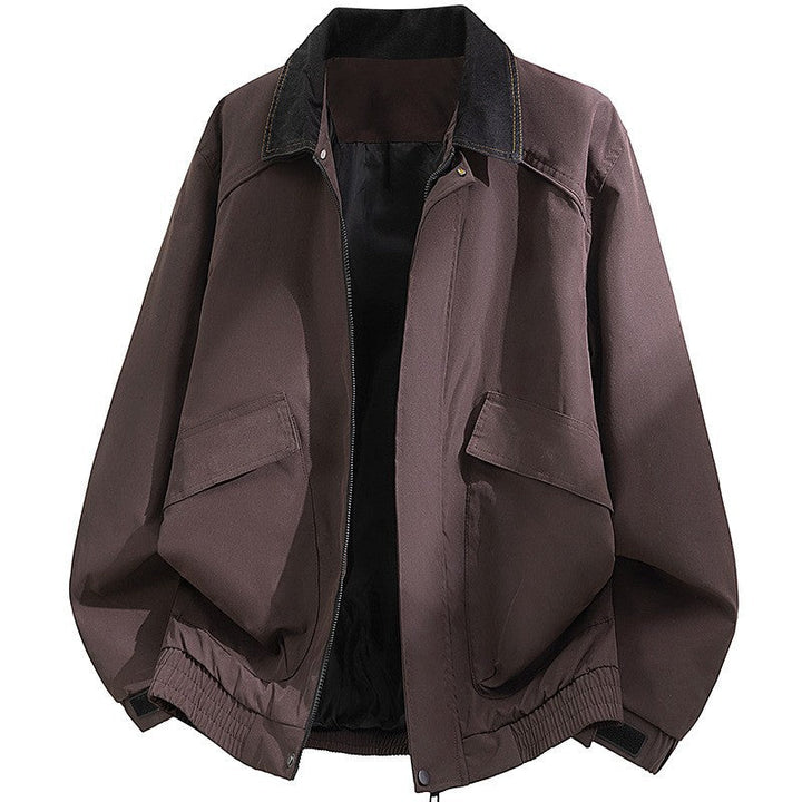 Herr oversize Funktion Blouson med Cord Krage, fickor med lock och elastisk fåll