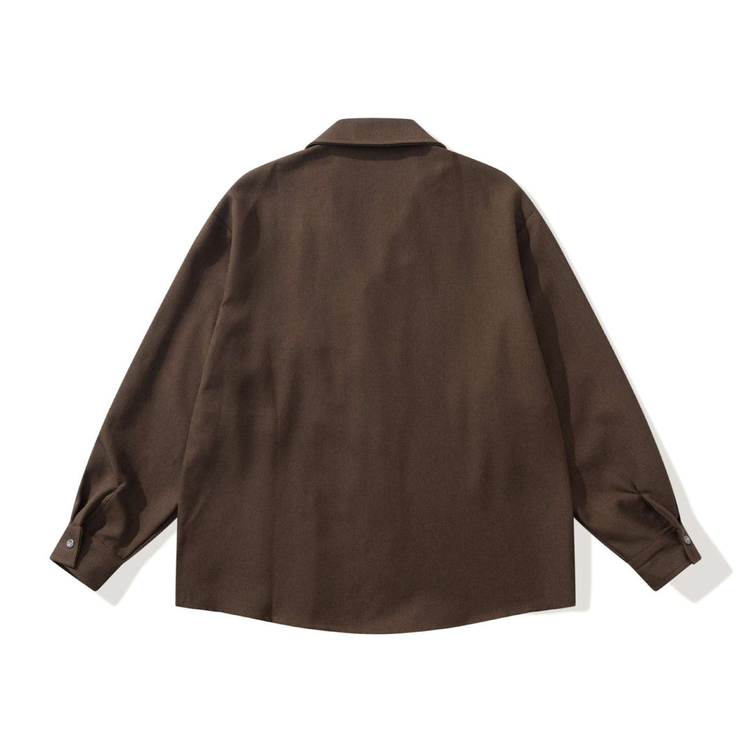 Unisex Oversized Skjorta Jacka med Open Notch Krage och Bröstficka