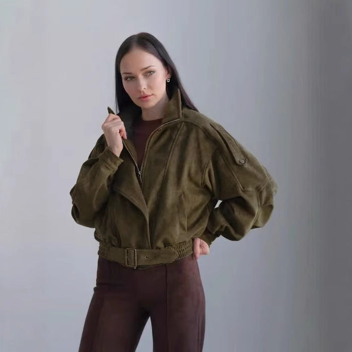 Dam modern och elegant mockajacka