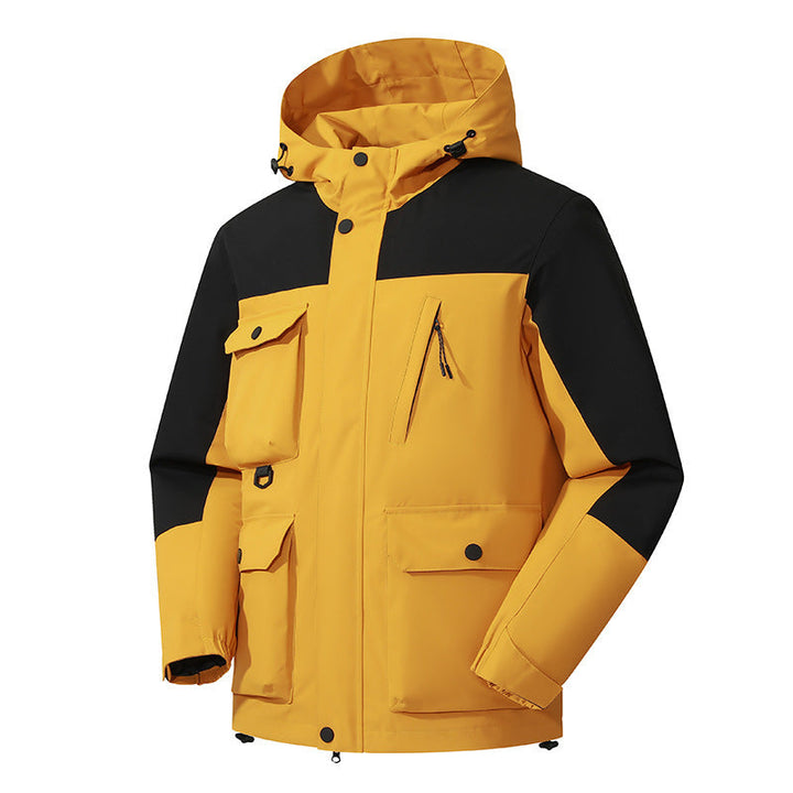 Herr Technical Utomhus Parka med Huva, Vattenavvisande Skal och Flera Fickor