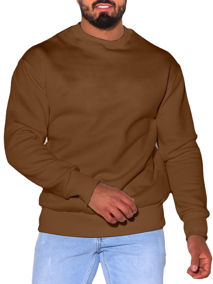 Herr Ledig Crew Neck College-Tröja med Ribbstickade Muddar