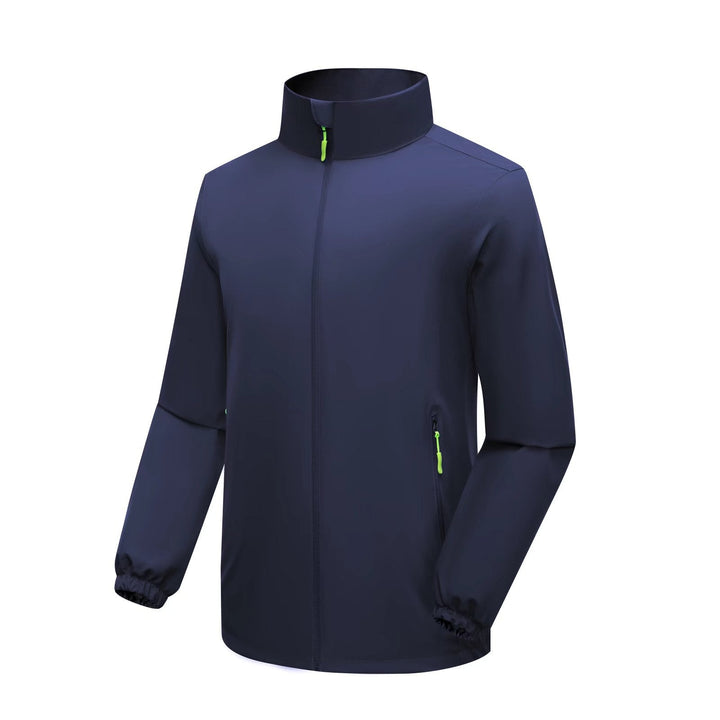 Herr Lätt Softshell Regnjacka med Hög Ståkrage och Vindskyddande Microfiber Skal