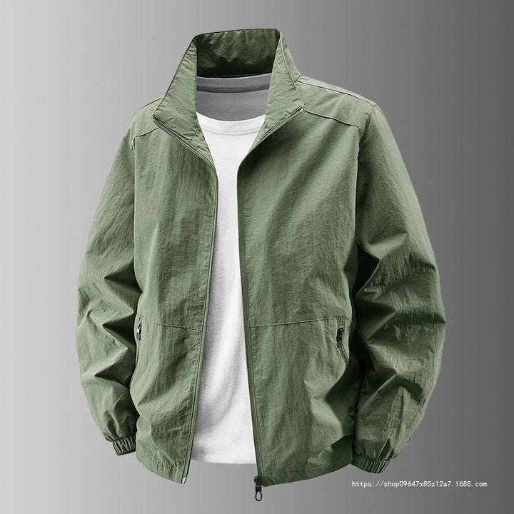 Herr Ultralight Technical Blouson Jacka med Elastisk Muddar, Dold Dragkedjefickor och Andningsbar Nylon Mix