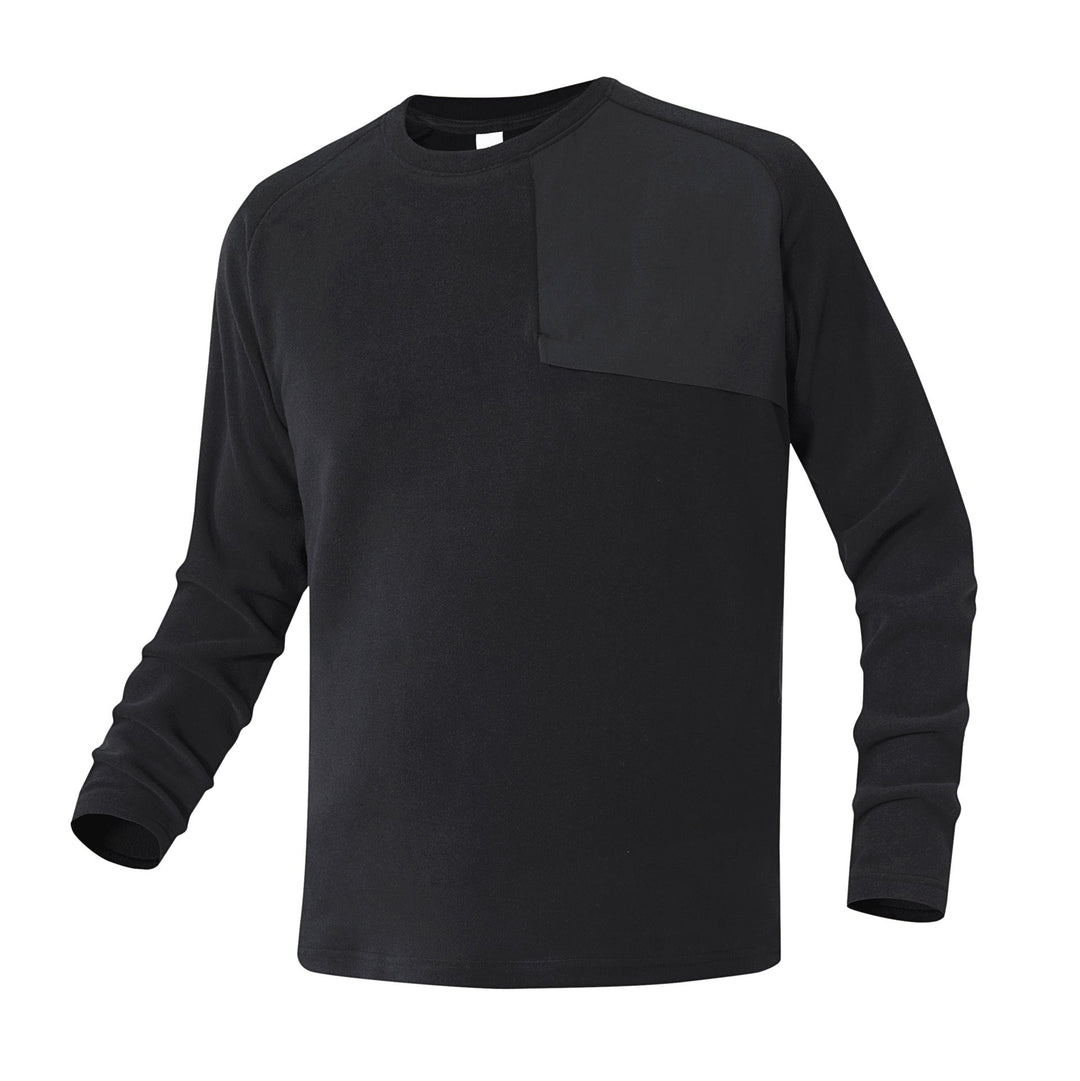 Herr Fleece-Langarmshirt med Asymmetrischer Brustpasse och Leichtem Stretch