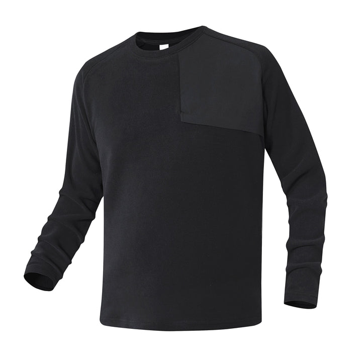 Herr Fleece-Langarmshirt med Asymmetrischer Brustpasse och Leichtem Stretch