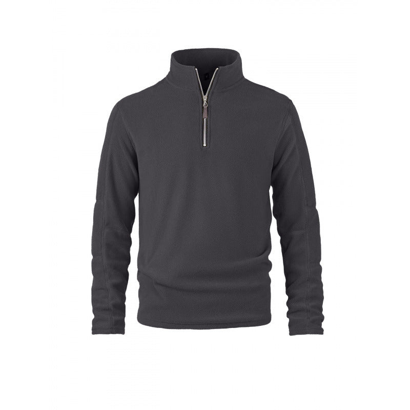 Herr Fleece Pullover med Halv Dragkedja och Ståkrage