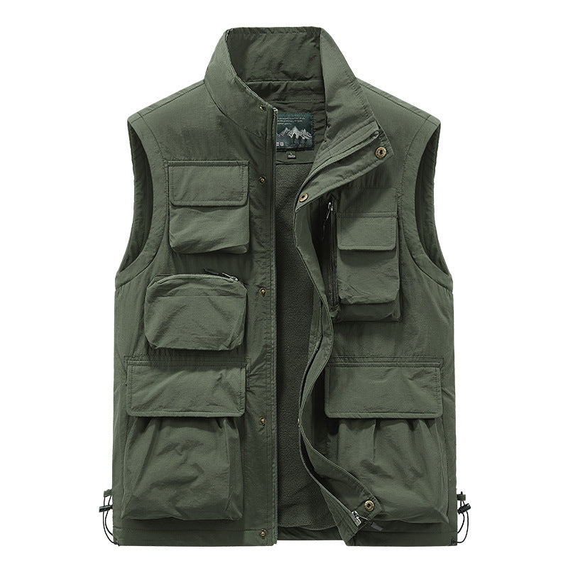 Herr Multifunctional Utomhus Väst med Teddy Fleecefoder och Numerous Fickor
