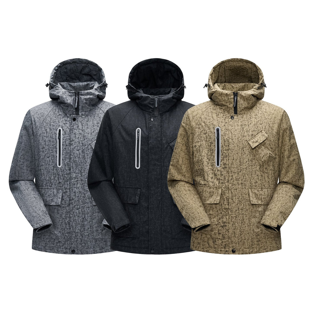 Herr Urban-Teknisk Fält Parkas med Hög Closing Krage, Angled Bröstficka och Dold Dragkedjor
