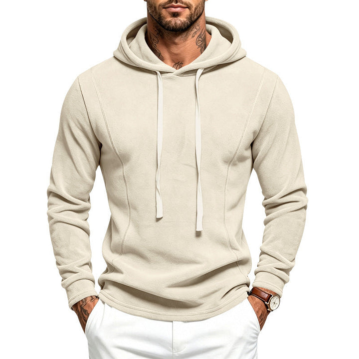 Herr Fleece Luvtröja med Huva och Adjustable Fåll
