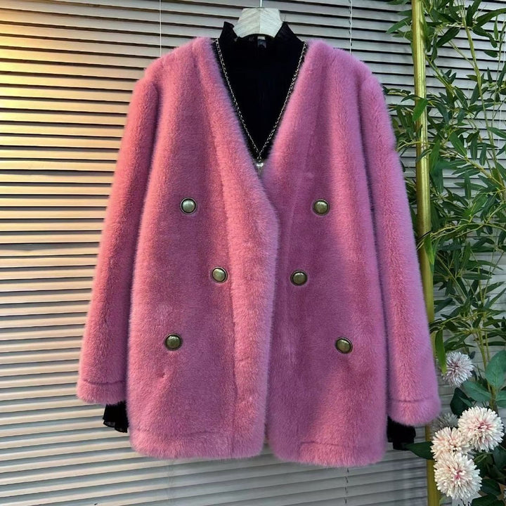 Dam elegant pälsjacka
