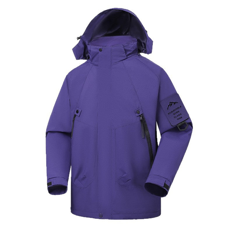 Herr Vattentät Softshell Utomhus Jacka med Justerbar Huva och Sealed Sömmar
