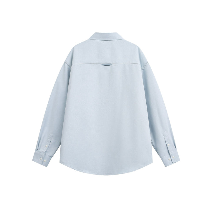 Unisex Oversized Patchwork Denim Skjorta med Boxig Skärning