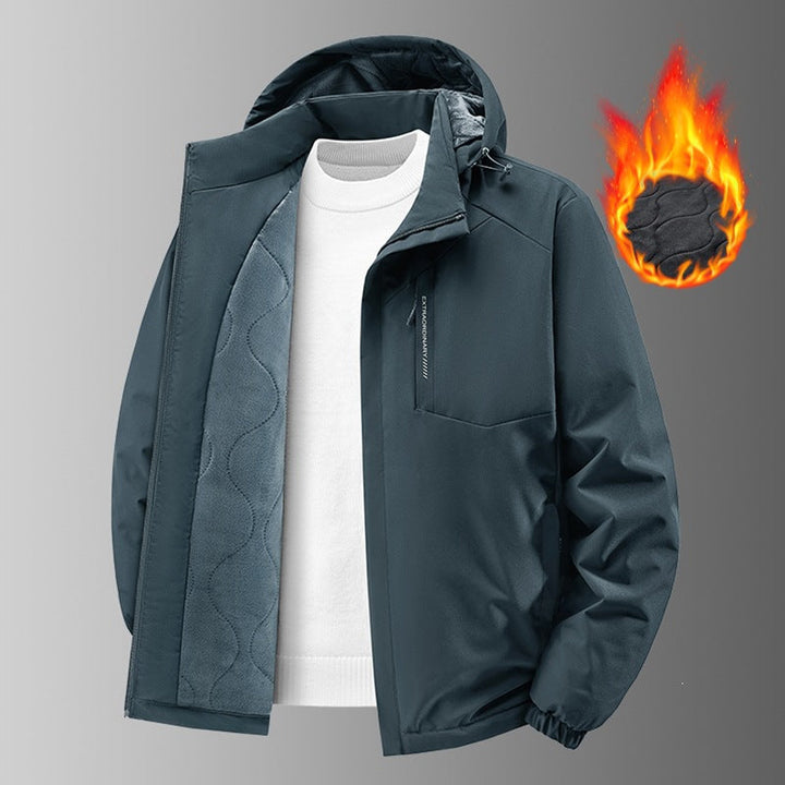 Herr Thermo Frilufts Jacka med Quiltad Fleecefoder, Vind och Vattenavvisande Skal &amp; Huva