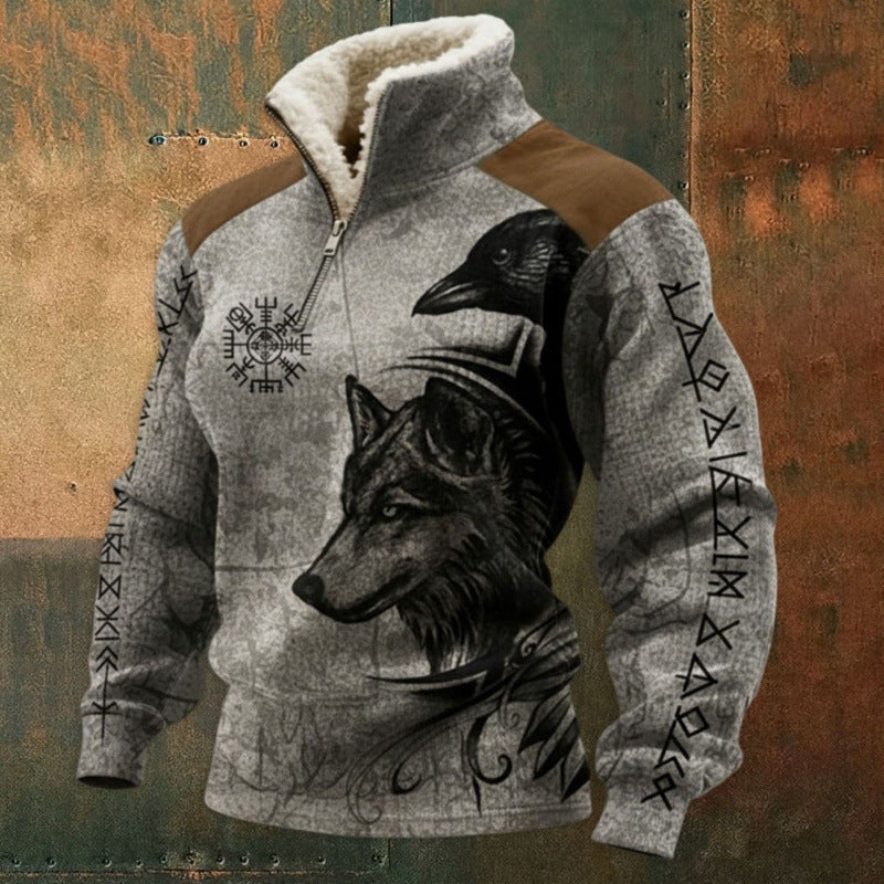 Herr Urban Fleece Pullover med Tree Motif
