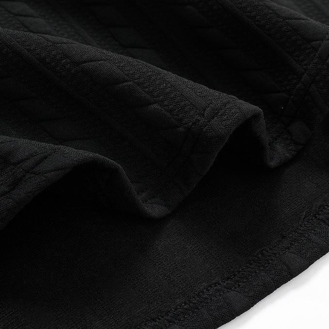 Herr Fin Structure Chunky Stickad Round Neck College-Tröja med Cable Mönster &amp; Avslappnad Passform