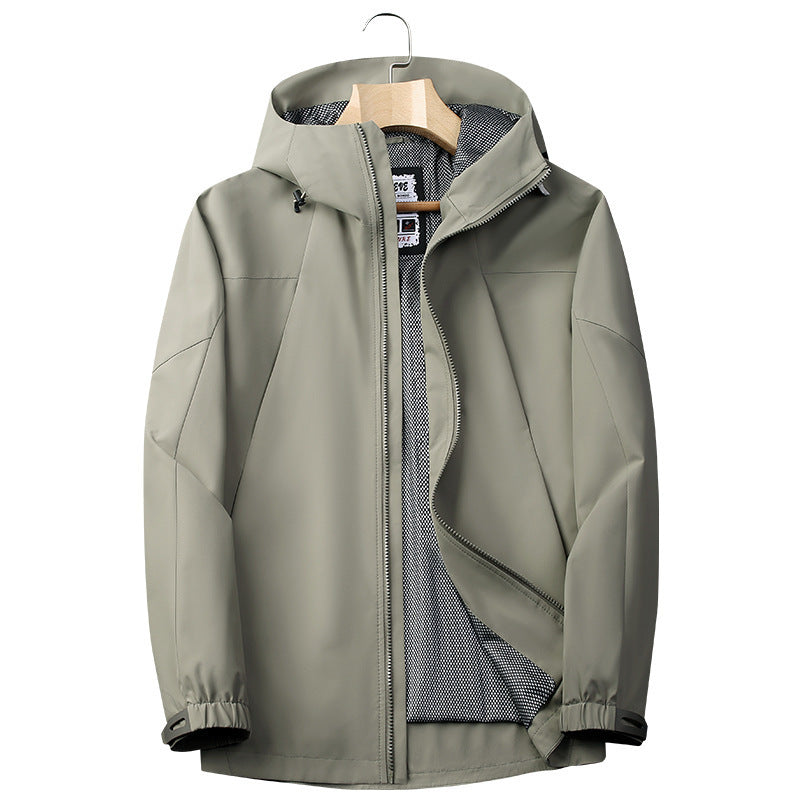 Herr Softshell Regn och Övergångs Jacka med Huva, Vindskyddande Membrane och Andningsbar Mesh Foder