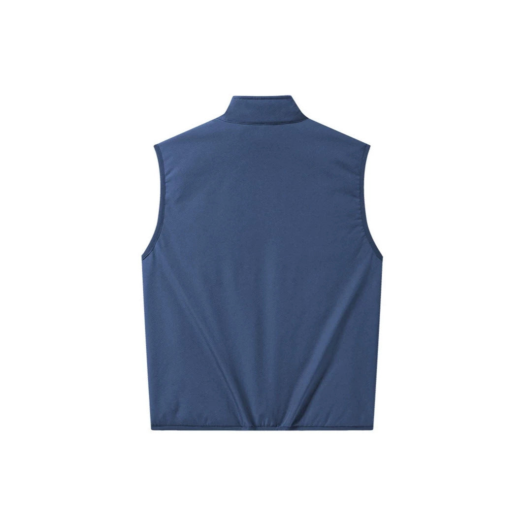 Herr Sherpa-Lined Softshell Väst med Stående Krage och Zippered Fickor