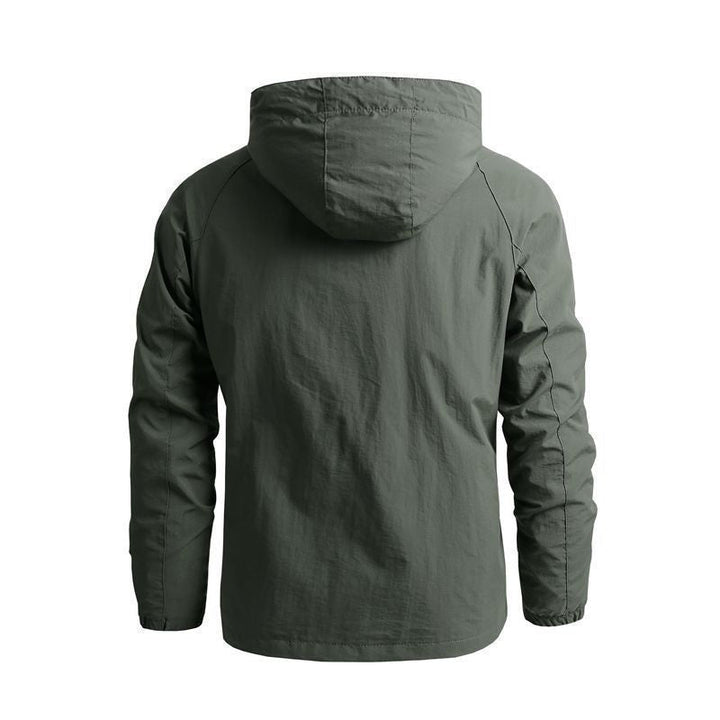 Herr Tactical-Urban Övergångs Jacka med Huva, Mesh Foder och Dold Dragkedjefickor
