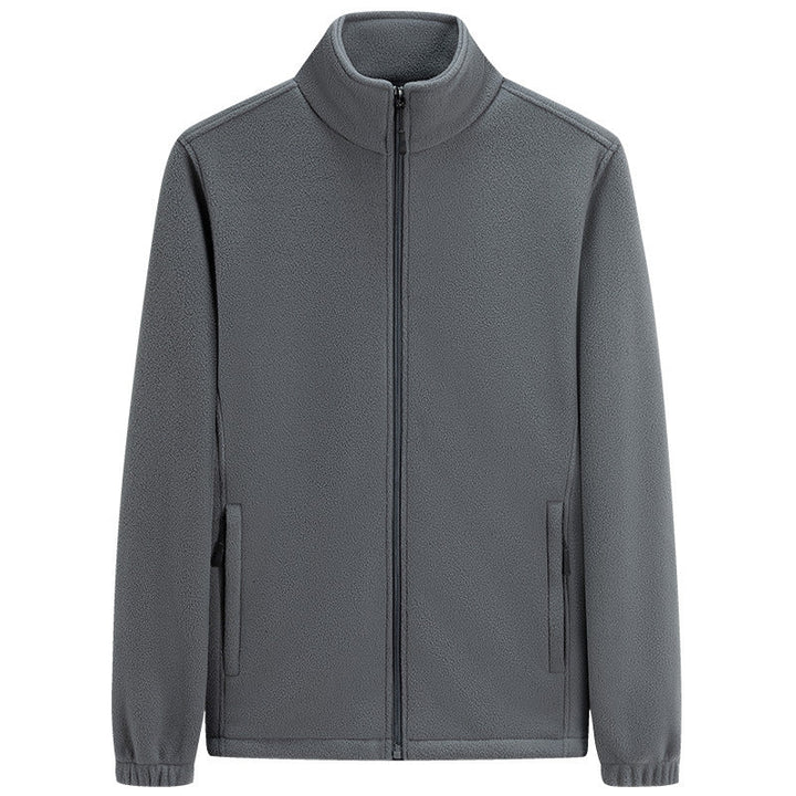 Unisex Lätt Fleece Dragkedja Jacka med Standing Krage, Elastic Muddar &amp; Clean Design