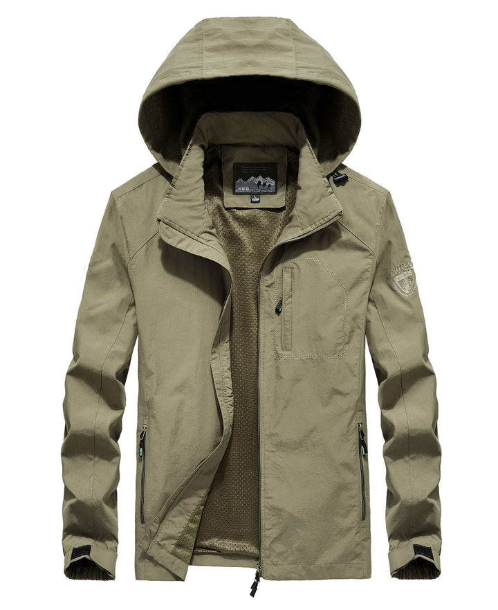 Herr Lätt Andningsbar Fält Parka med Mesh Foder och Huva