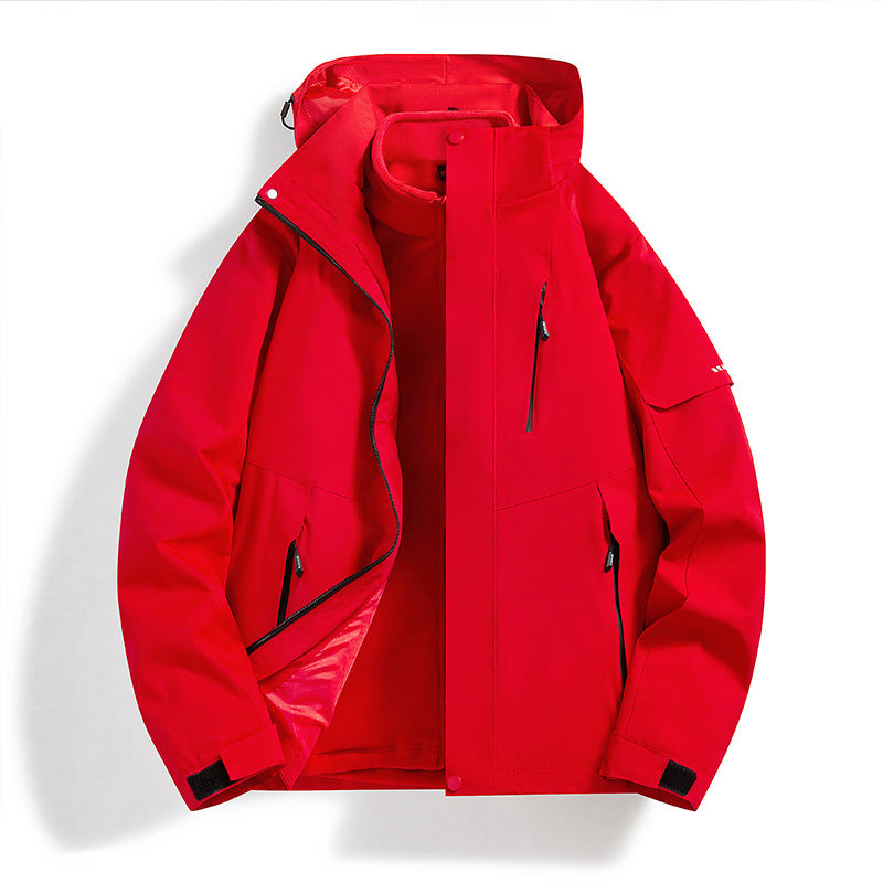 Dam weatherproof softshell ski jacka med fleecefoder och huva