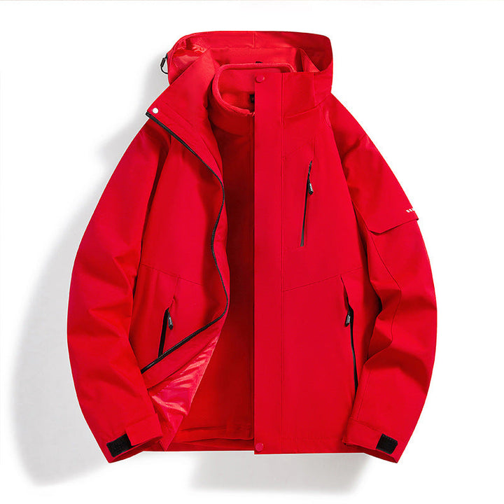 Dam weatherproof softshell ski jacka med fleecefoder och huva