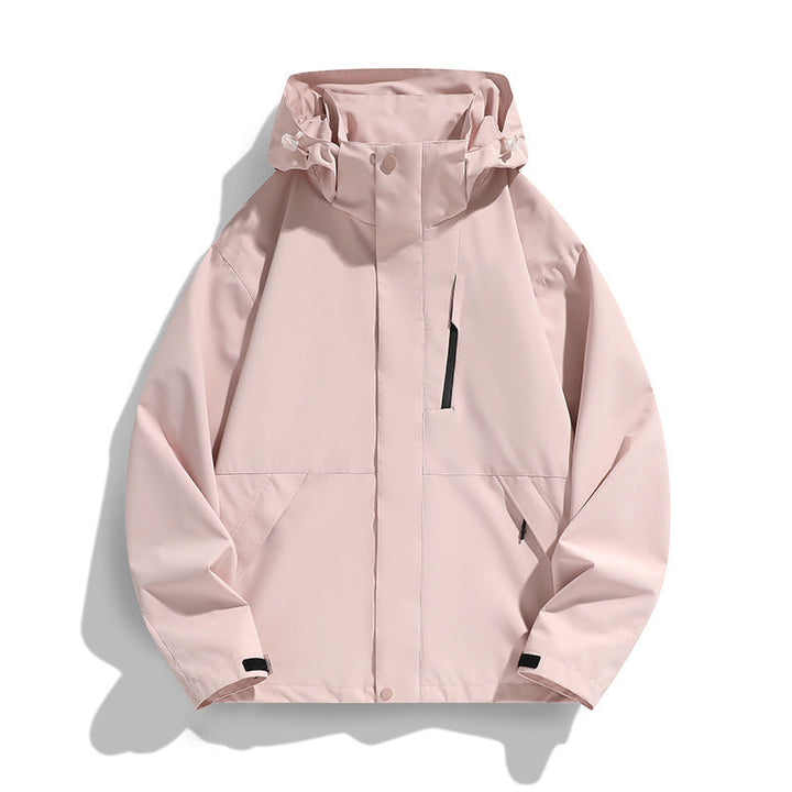 Dam oversize softshell med huva jacka med Drop Shoulder, dold dragkedjas och dragsko