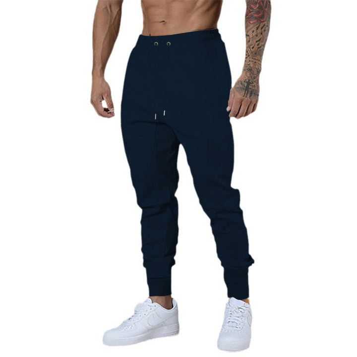 Herr Smal-Tapered Sweat Jogger med Elastic Tunnel Dragsko Waistband &amp; Ribbad Ankle Muddar