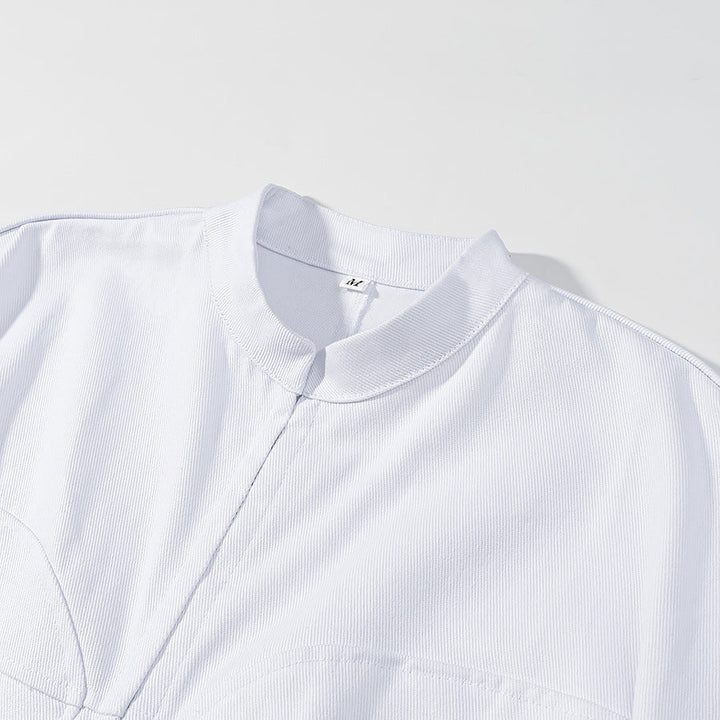 Dam Tailored Jacka i Konstläder med Stå Krage och Shaping Dekorativ Seams