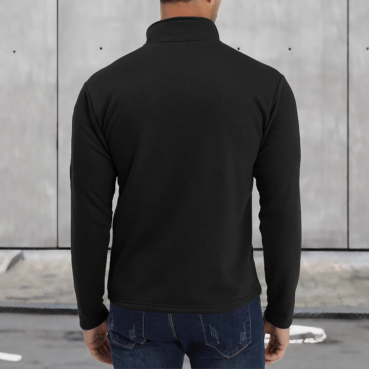 Herr Tactical Halv Dragkedja Pullover med Ärmficka och Patriotic Bröst Tryck