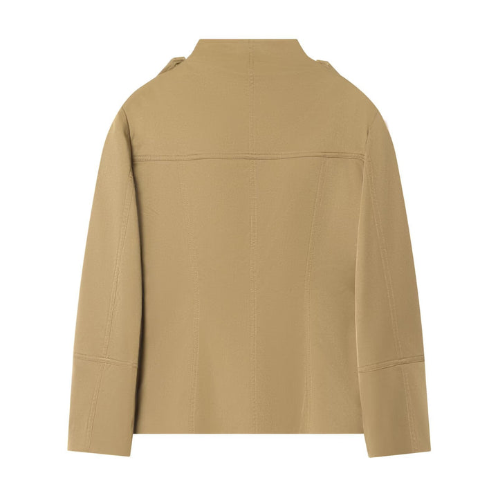 Dam Lätt Utilityjacka med Stå Krage, Shoulder Epaulettes, och Lock Fickor