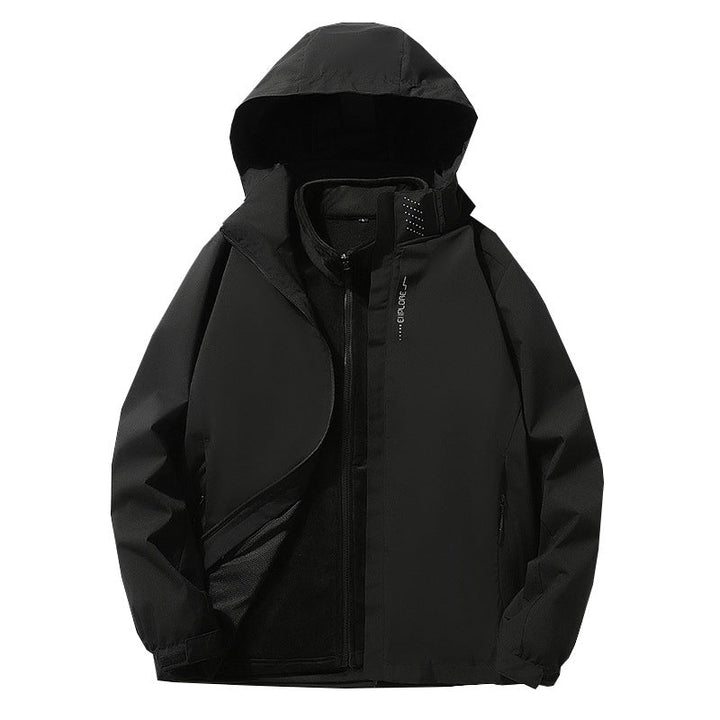 Herr three-lager vattentät utomhus softshelljacka med avtagbar fleece inner jacka