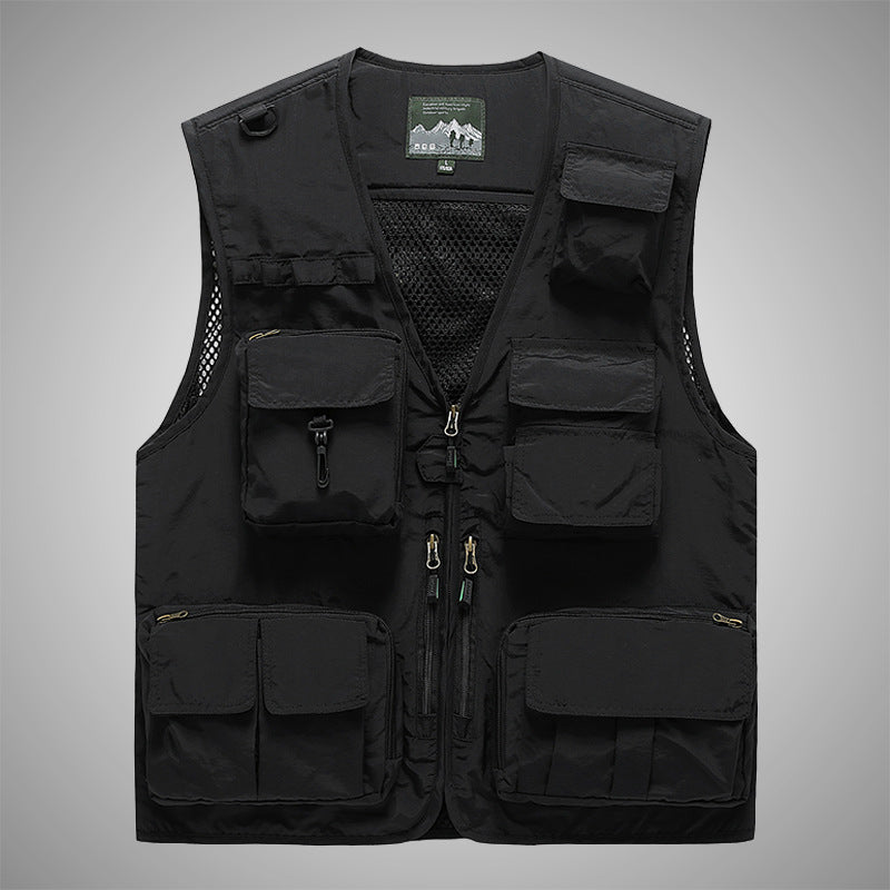 Unisex Multifunctional utilityväst med Mesh Back och Multiple fickor